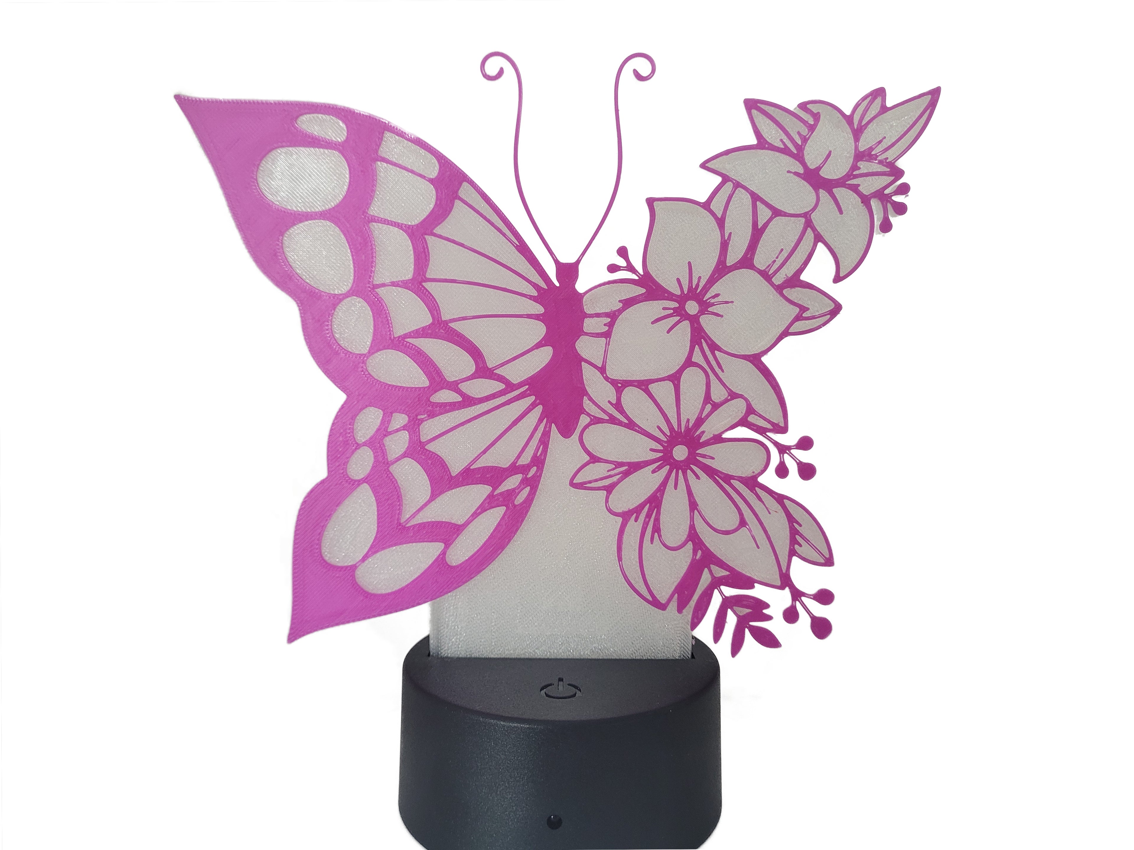 LED Nachtlicht mit Schmetterlingmotiv und Blumenmuster | Farbwechsel inkl. Fernbedienung
