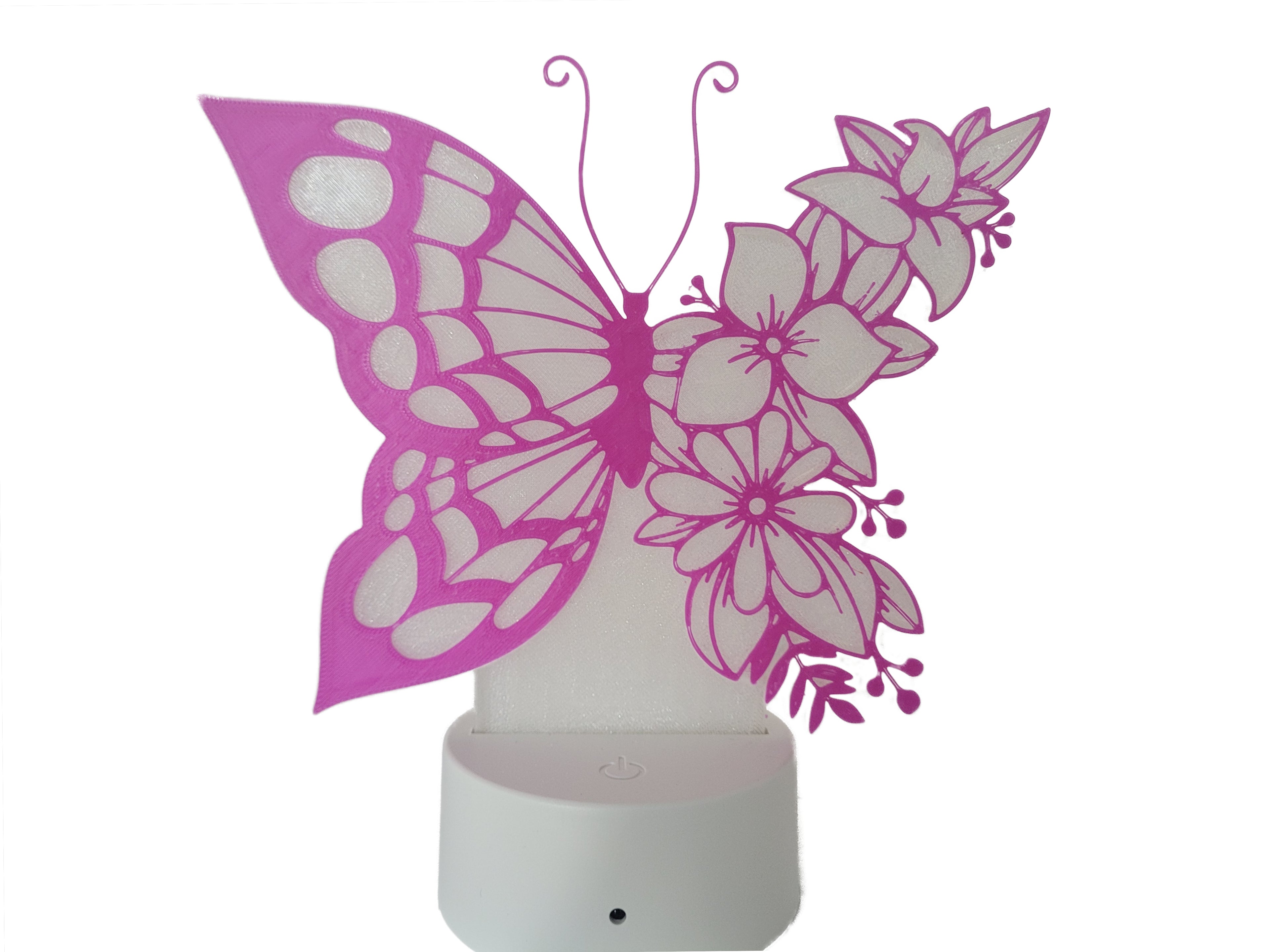 LED Nachtlicht mit Schmetterlingmotiv und Blumenmuster | Farbwechsel inkl. Fernbedienung