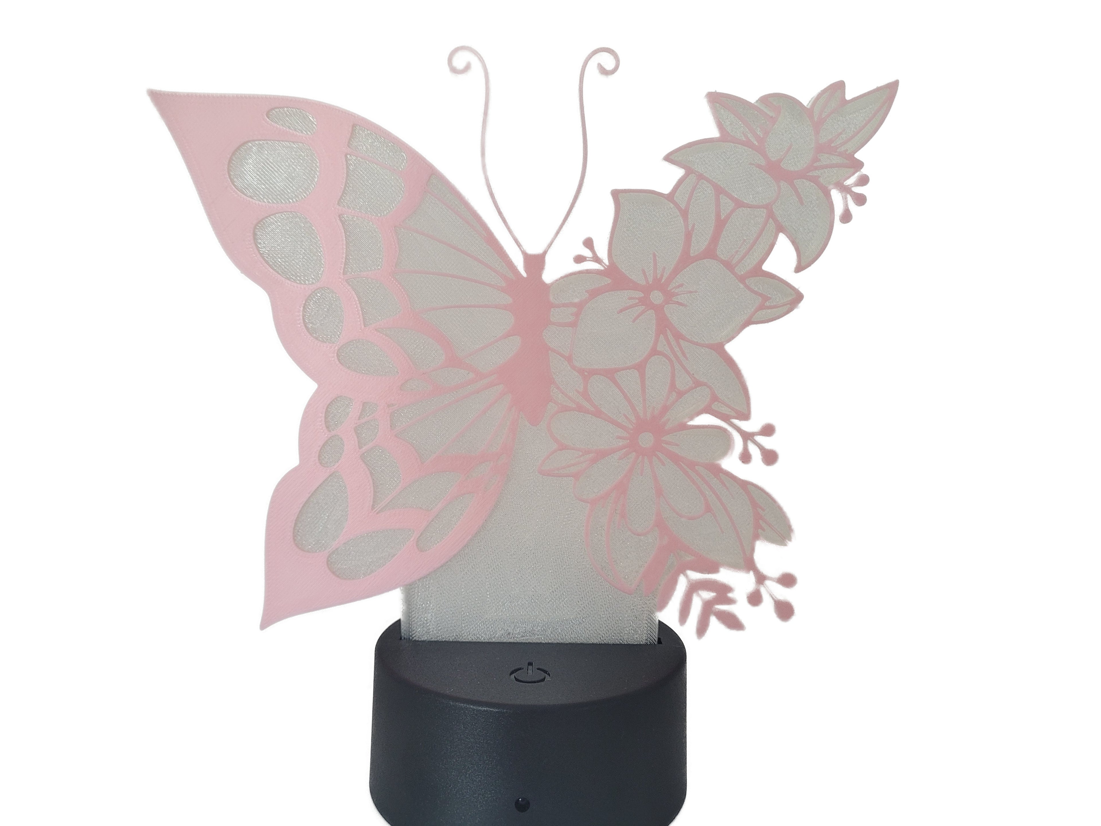 LED Nachtlicht mit Schmetterlingmotiv und Blumenmuster | Farbwechsel inkl. Fernbedienung