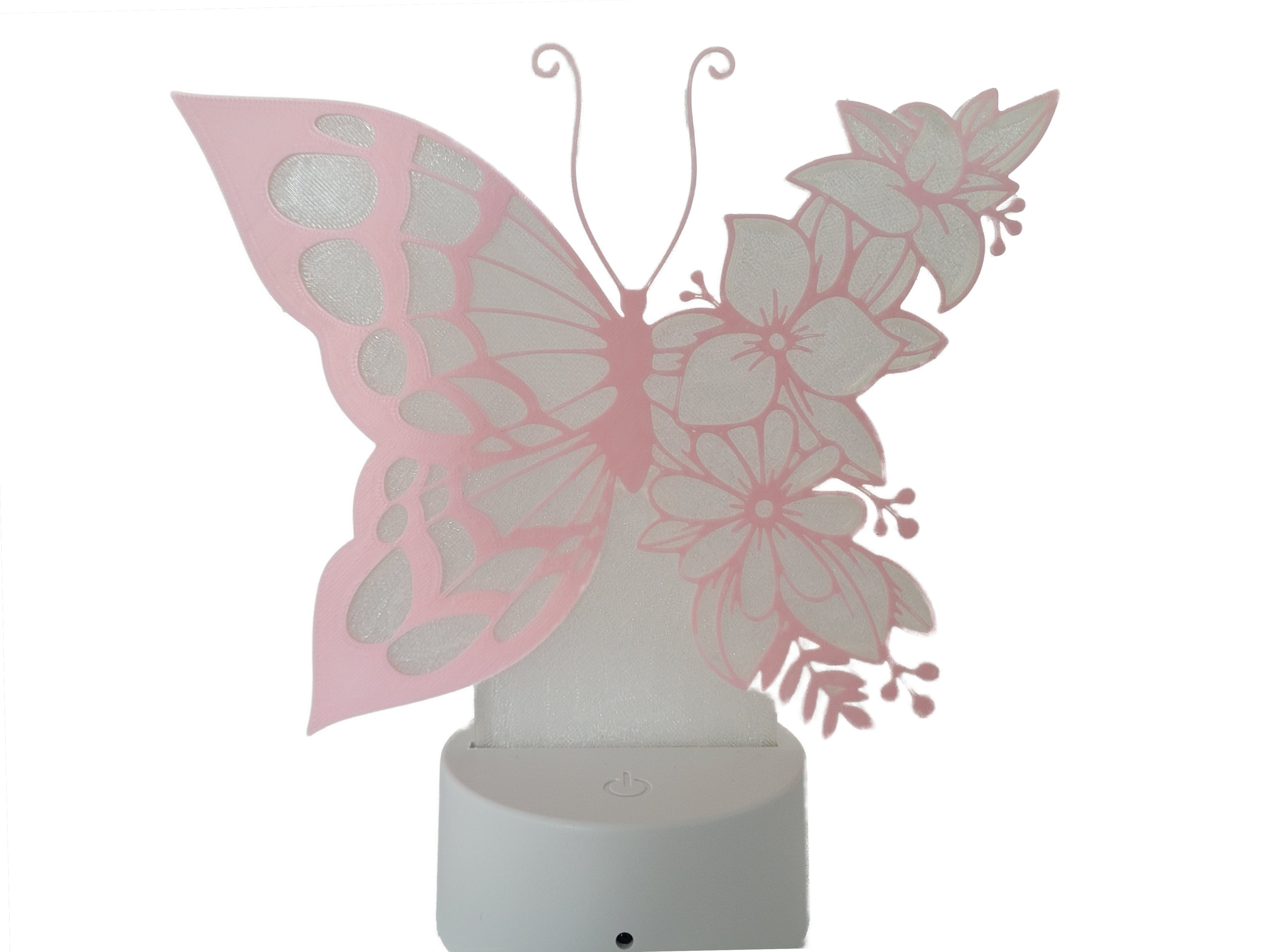 LED Nachtlicht mit Schmetterlingmotiv und Blumenmuster | Farbwechsel inkl. Fernbedienung